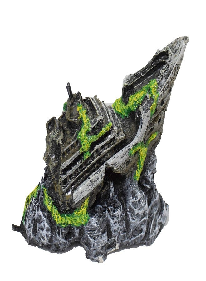 NVR Resin Aquarium Toys Ornaments Half Ship, 1 Piece - Image 2